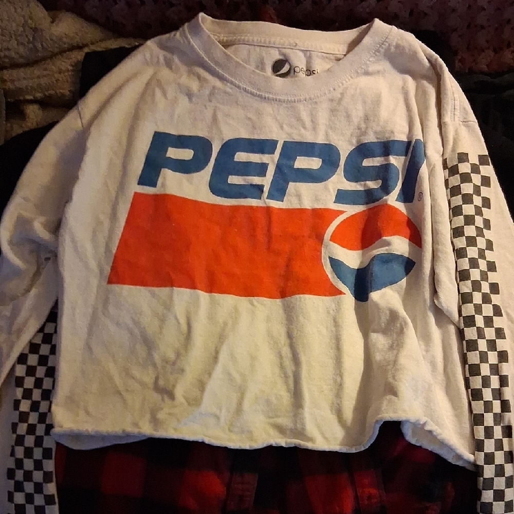 Pepsi Retro Long Sleeve Tee White and Blue